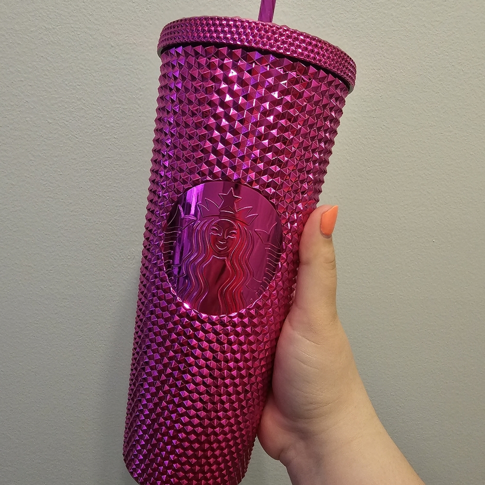 Starbucks Pink Sangria Metallic Studded Venti Tumbler